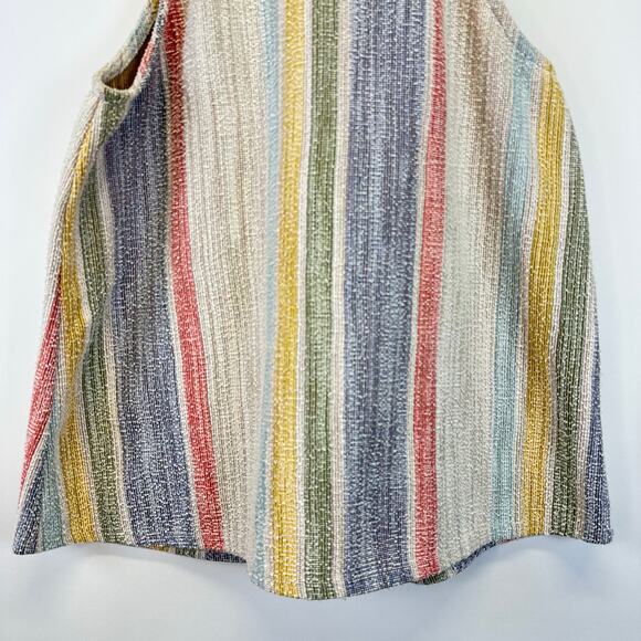 W5 Multicolored Vertical Stripe Button Back Womens Halter Tank Top Size Large - Picture 3 of 11